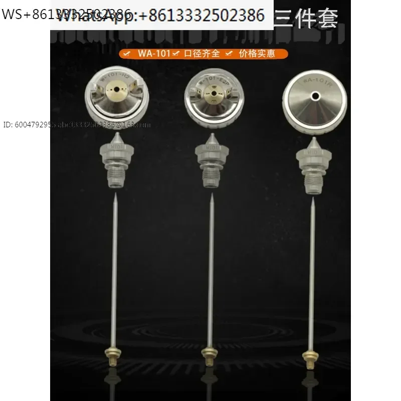 spray gun accessories three piece set needle nozzle cap WA-101 stainless steel durable universal WA-1218 needle nozzle spray
