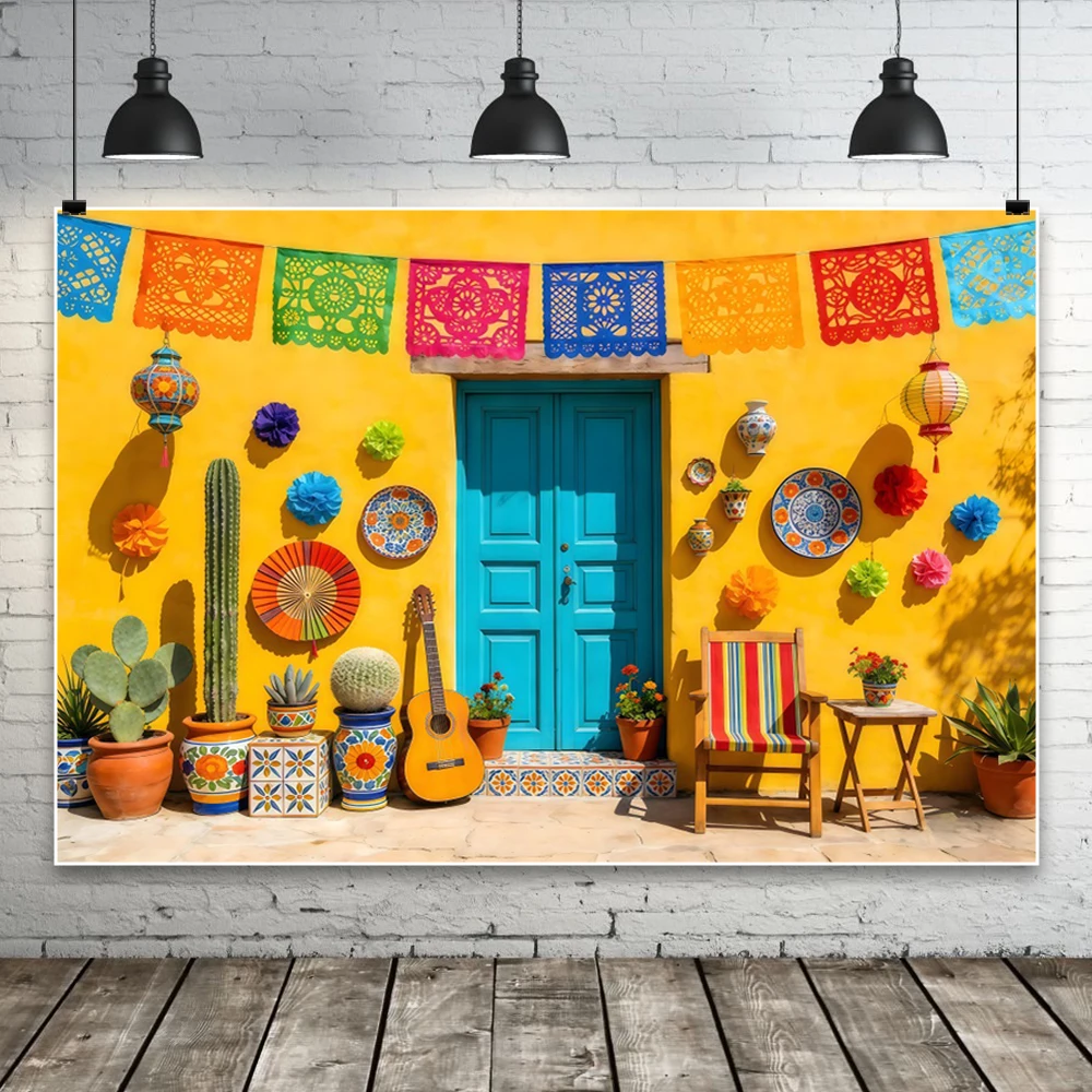 Mexican Carnival Fiesta Backdrop Cinco de Mayo Family Party Decor Kids Adult Portrait Photography Background Photo Studio Props