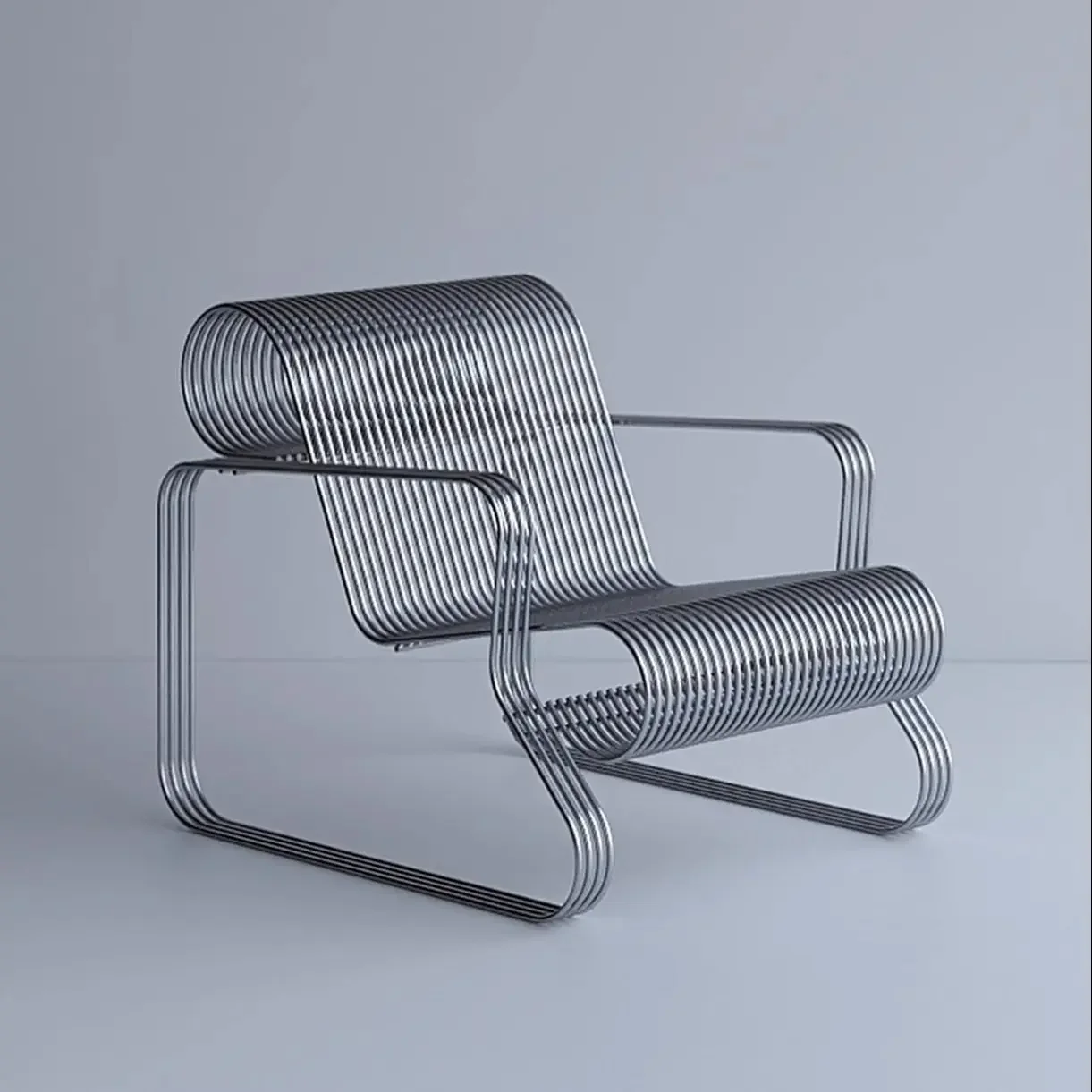 

Line metal chair, medieval design, stainless steel chair, cyberpunk