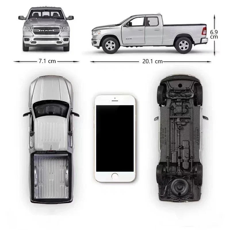 Welly 1/27 Dodge RAM 1500 Alloy Pickup Car Truck Model Diecast Metal Off-road Vehicles Car Model Simulation Collection Kids Gift