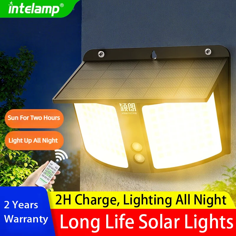 أضواء الشمسية في الهواء الطلق مع 3 طرق محس حركة السوبر مشرق الجدار مصباح IP65 مقاوم للماء ضوء الشارع لحديقة ساحة مسار المرآب