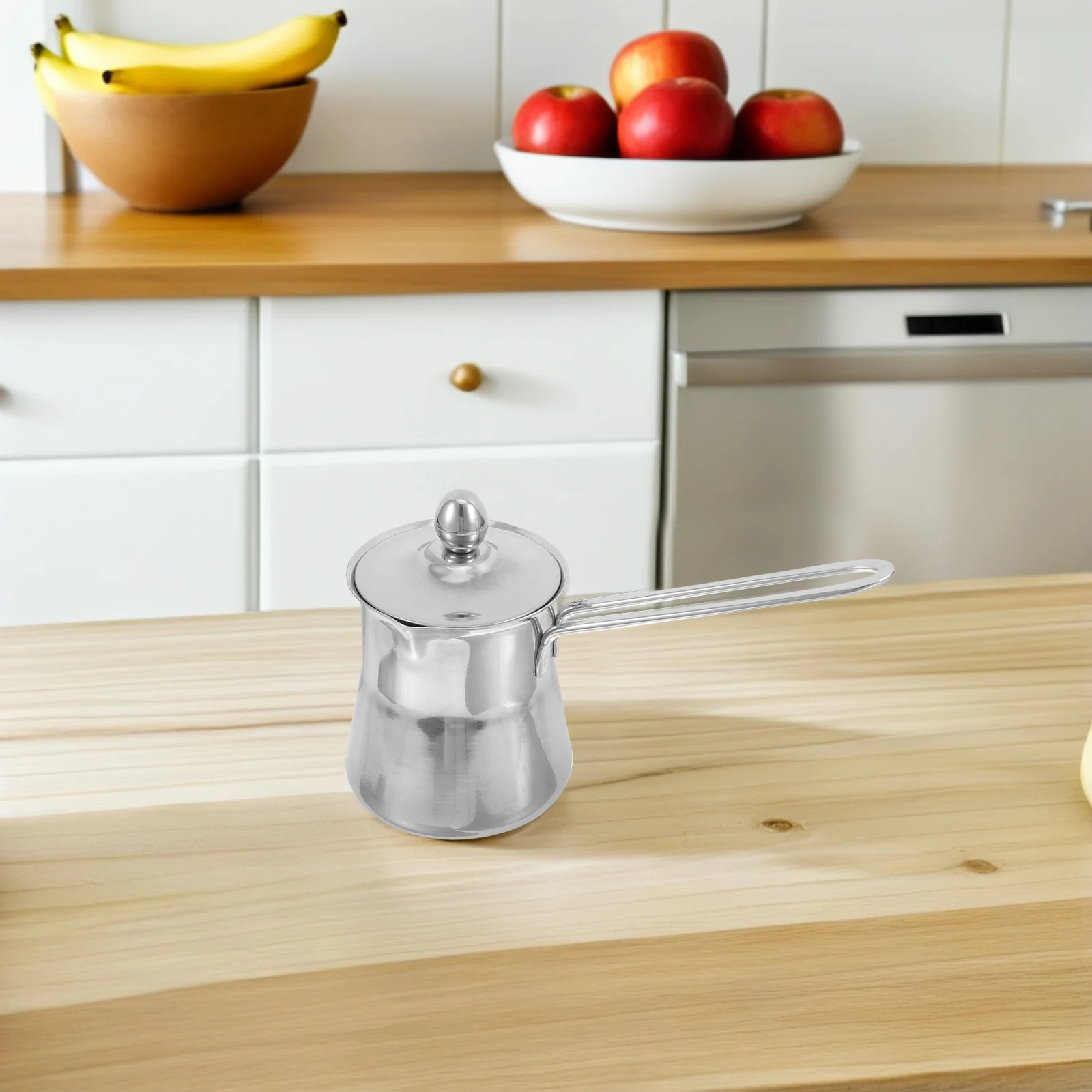 إبريق قهوة مصنوع يدويًا من الفولاذ المقاوم للصدأ، غطاء جسم سميك، إبريق مزبد الحليب الدقيق للمنزل والمكتب والسفر والتخييم #5