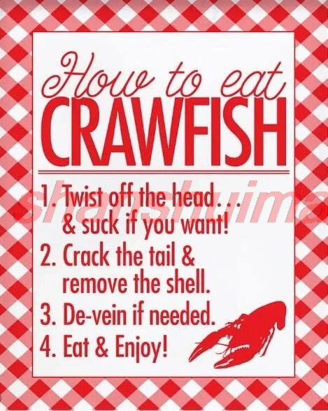 How to Eat Crawfish Sign Crawfish Boil Party Aluminum Signs Funny Tin Sign Metal Art Poster Gift Home Cafe Bar Wall Decor R sign