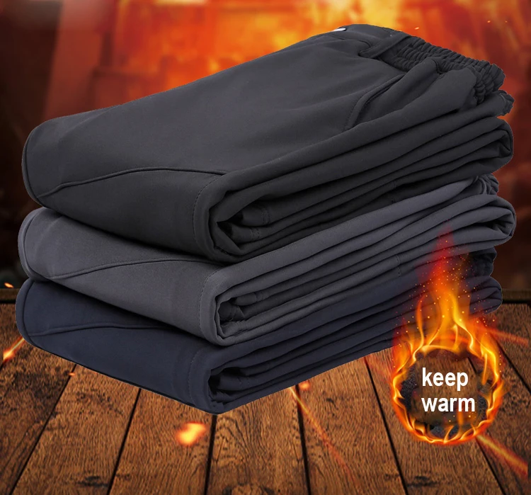 Männer Warme Fleece Wandern Hosen Tactic Winter Verhindern Schlanke Winddicht Outdoor Soft Shell Trekking Camping Hosen – Detail 7