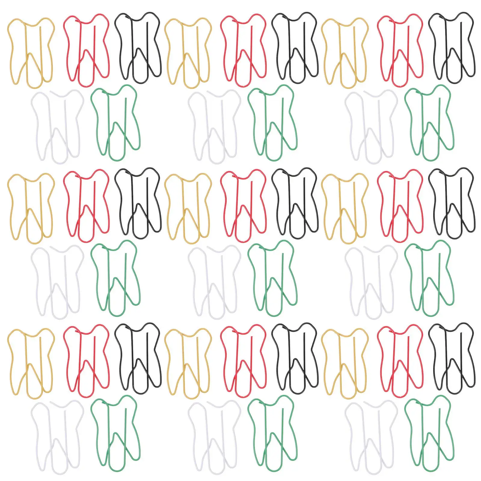

50pcs Tooth Shaped Paper Clips Colorful Metal Bookmark For Notes Photos Home Office School Supplies Party Gift