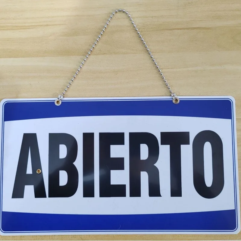 ABIERTO CERRADO Tip Sign Business Hours Plastic Listing Spanish Store Listing Suspended During Business Closing Open Sign Door