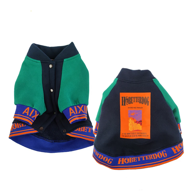 dog boomer jacket, stylish and warm baseball-style jacket. Pet Dog Sweater Jacket Hoodie Clothes Puppy Coat Clothing