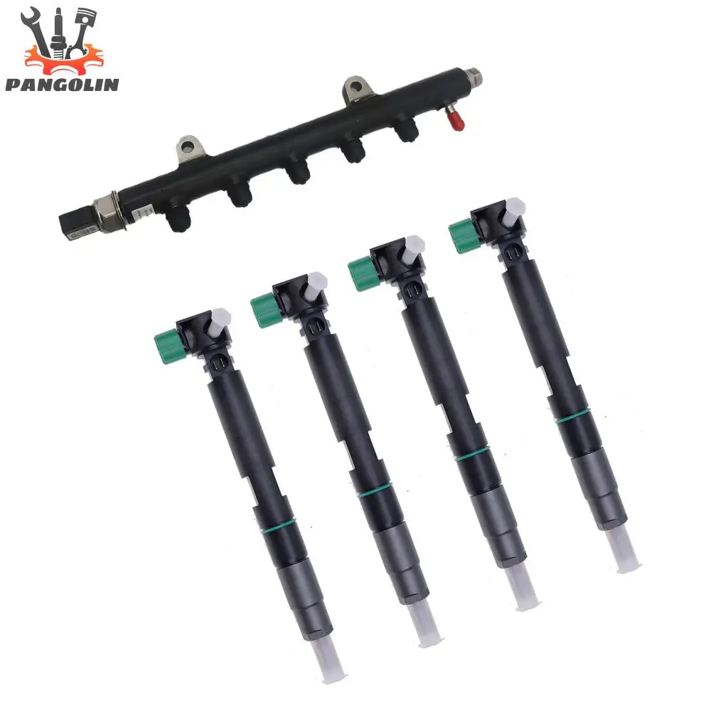 

4pcs Fuel Injectors & 1pc Common Rail w/ Sensor 7261663 7256757 7256789 for Bobcat Doosan D34 T740 T750 S740 Engine Fuel System