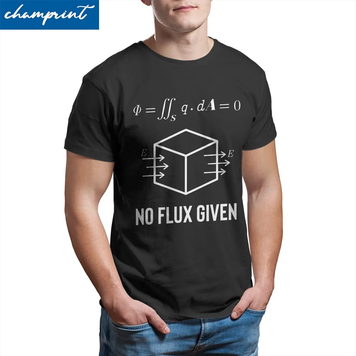 Novelty No Flux Given  T-Shirts for Men Crewneck Pure Cotton T Shirt Math Lovers Short Sleeve Tee Shirt Plus Size Tops