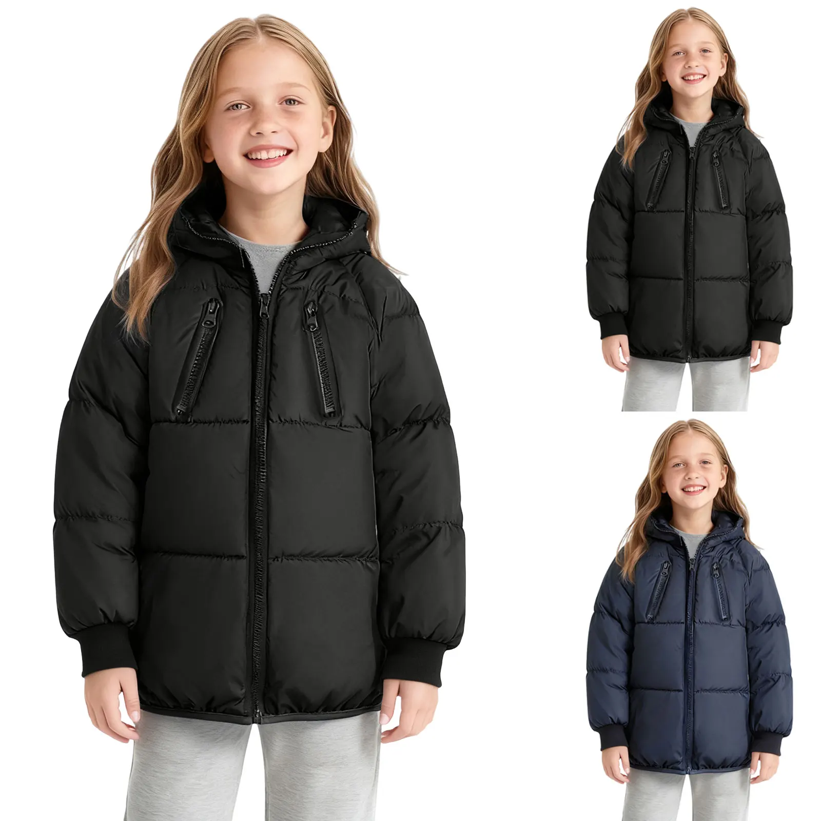 

Winter Coats for Boys E Childrens Comfortable And Warm Jacket Boys And Girls Simple Hooded Down Jacket Zipper Girls Jackets Vest