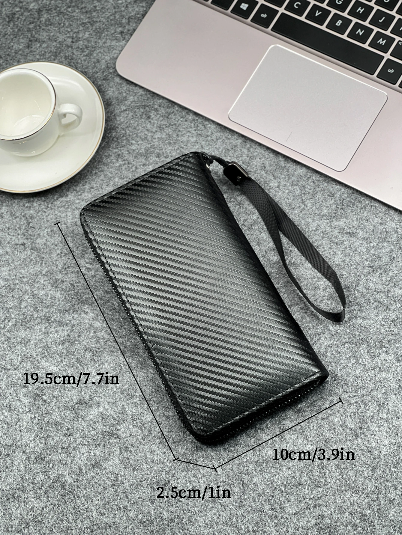Fashionable Minimalist Carbon Fiber Long Wallet for Men Large Capacity Multi-card Slots Mobile Wallet RFID Wallet