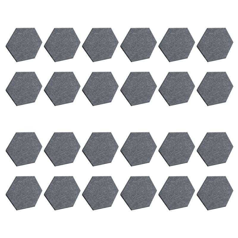 

24Pcs Self-Adhesive Sound Proof Foam Acoustic Panels,12X10X0.4In Hexagonal,Reduce Noise And Eliminate Echoes,Drak Gray