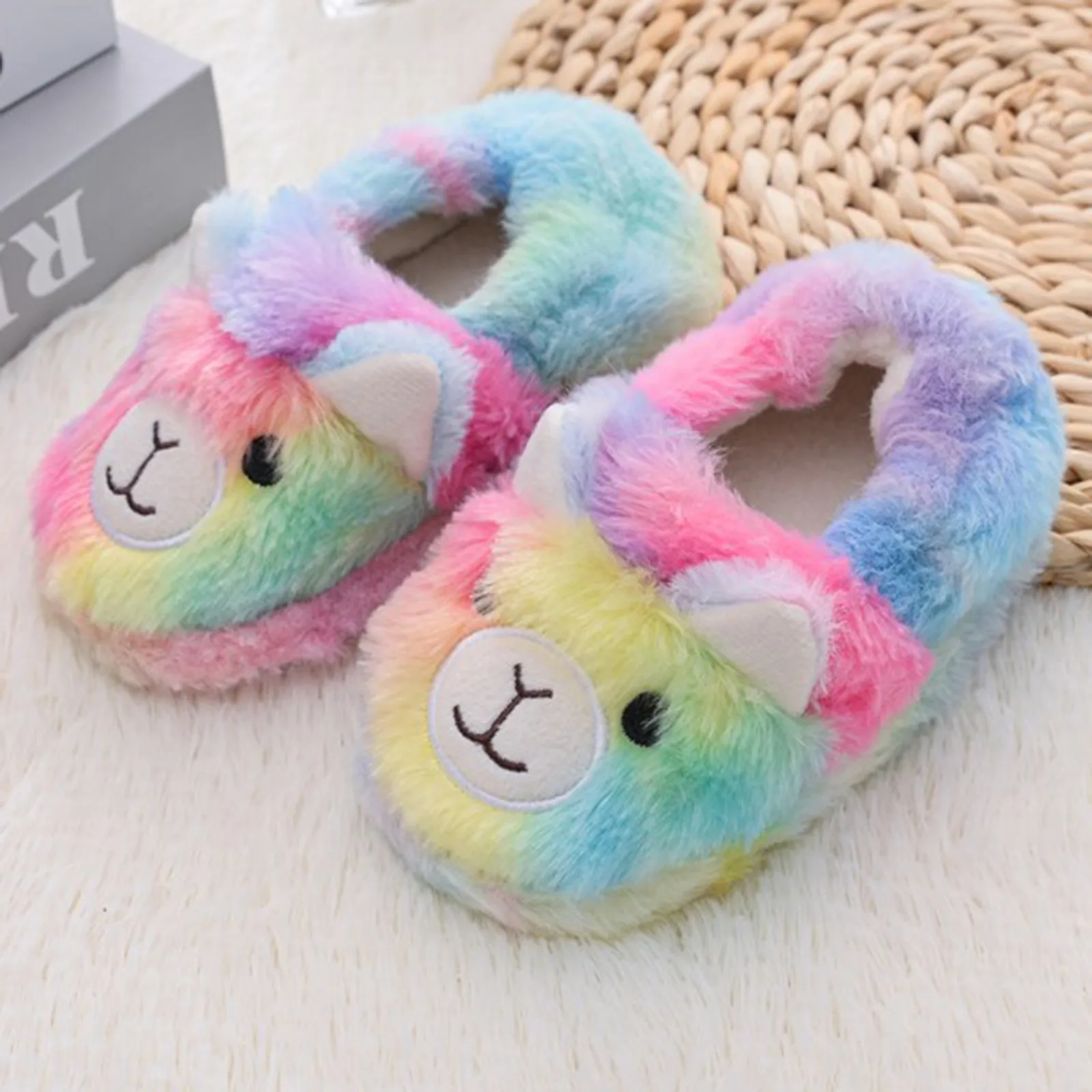 Winter Cartoon Wrapped Warm Cotton Slippers Baby Toddler Shoes Boys Cartoon Soft-Soled Girls Kids Slippers Infant Indoor Shoes