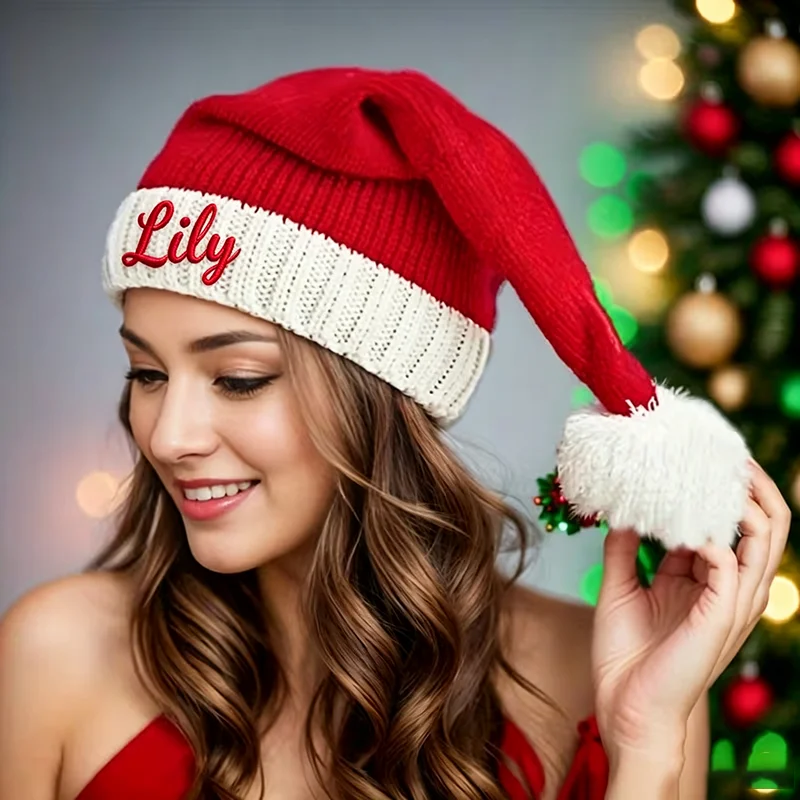 Embroidery Xmas - Personalizowana czapka świąteczna z haftem imienia