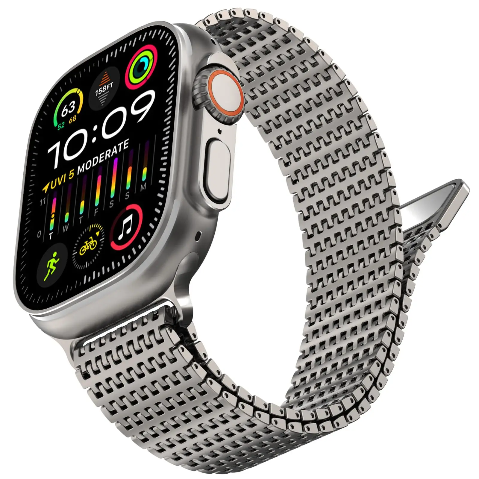 Correa magnética de acero inoxidable para Apple Watch, banda de 45mm, 44mm, 49mm, 42mm, pulsera de Metal para iWatch series 9, 8, 7, 6, 3, 5, se Ultra 2