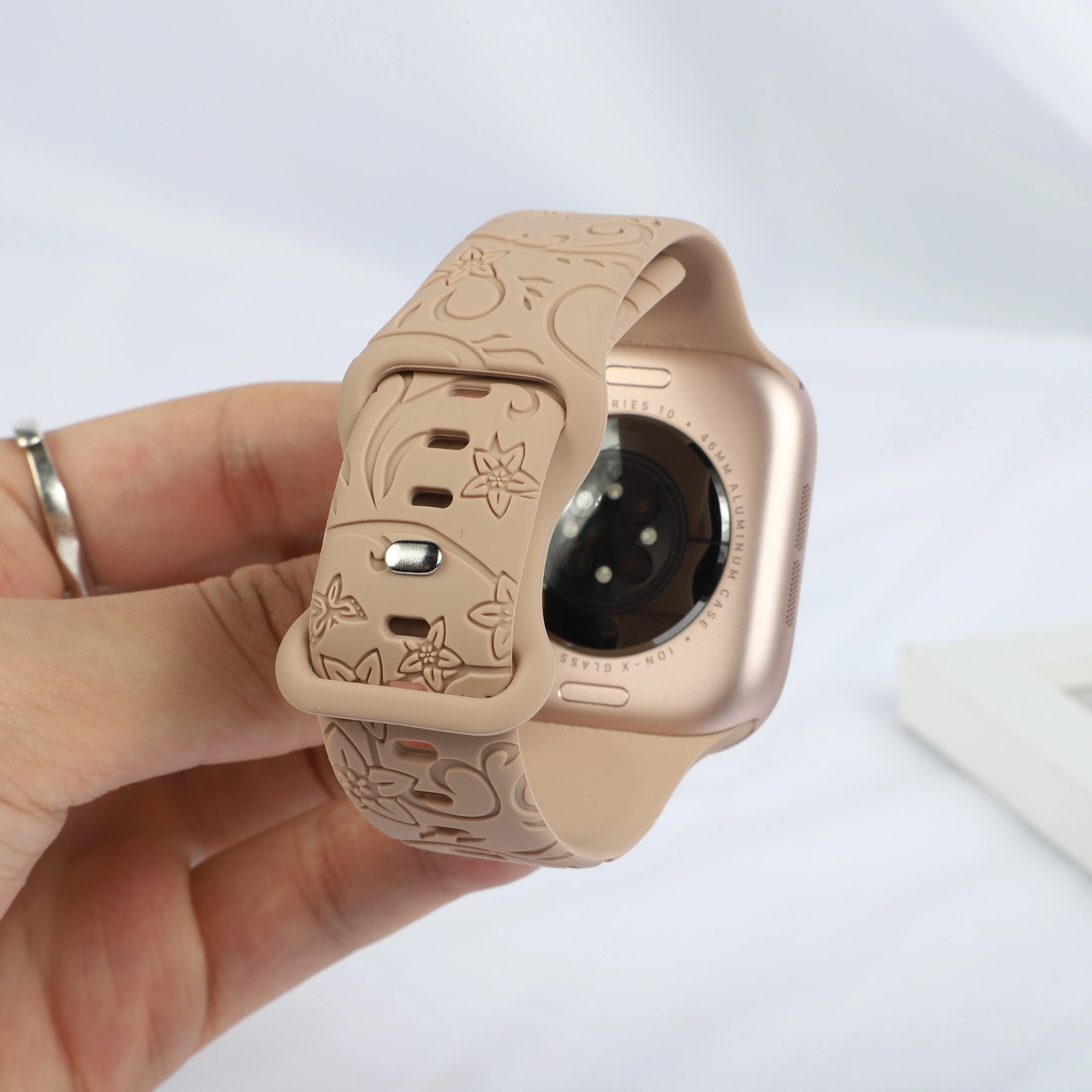 حزام منقوش لساعة أبل 44 مللي متر 42 مللي متر 41 40 مللي متر 45 مللي متر 49 مللي متر 46 مللي متر سوار الأزهار كوريا iwatch سلسلة 11 10 9 7 SE 6 8 Ultra #6