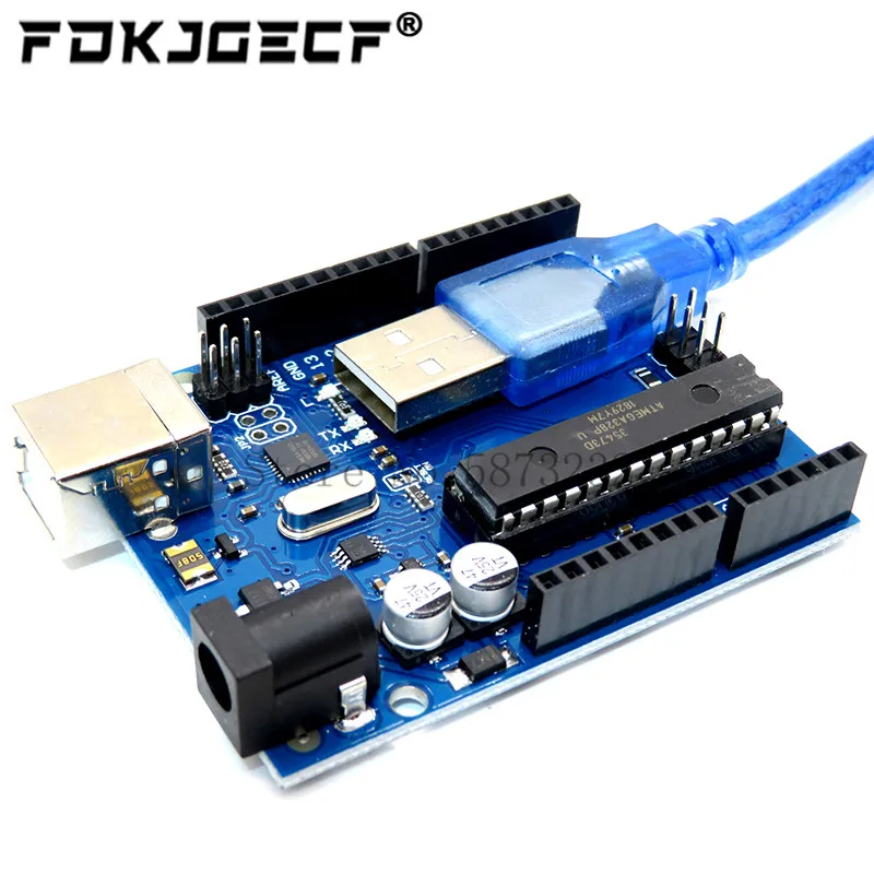 For UNO R3 Official ATMEGA16U2+MEGA328P Chip For Arduino UNO R3 Development board + USB CABLE