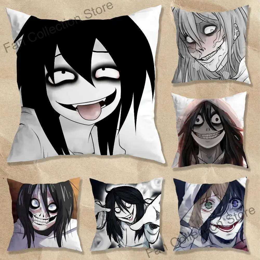 Fear Me J-Jeff the Killer Anime Celebrity Merchandise All-Match Printed Pillow Case Sofa Car Office Room Decoration Protector