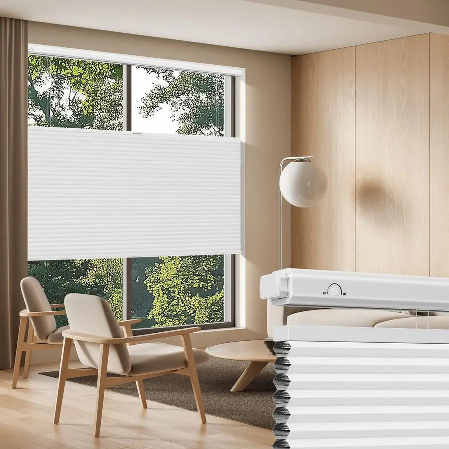 

Сотовые шторы без сверления и инструментов, с управлением сверху вниз и снизу вверх, затемняющие беспроводные жалюзи для окон, легко устанавливаемые, для помещений.