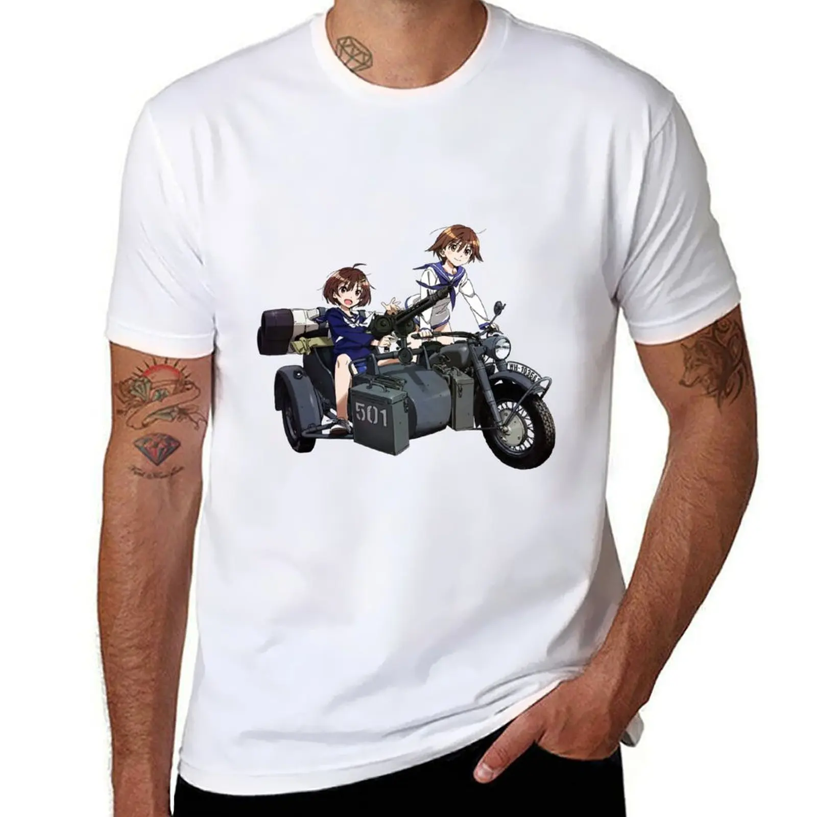 

Strike Witches - Yoshika Miyafuji and Hikari Karibuchi T-Shirt t shirts cotton 100% man t shirt graphic T-Shirt