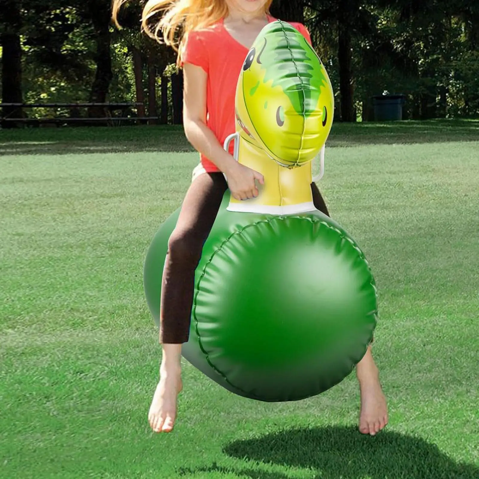 

Надувная игрушка-динозавр, которую легко носить с собой, 32,2x14,1x28 дюймов, ПВХ прыгающая лошадь для газона, игры в помещении, легкий, универсальный