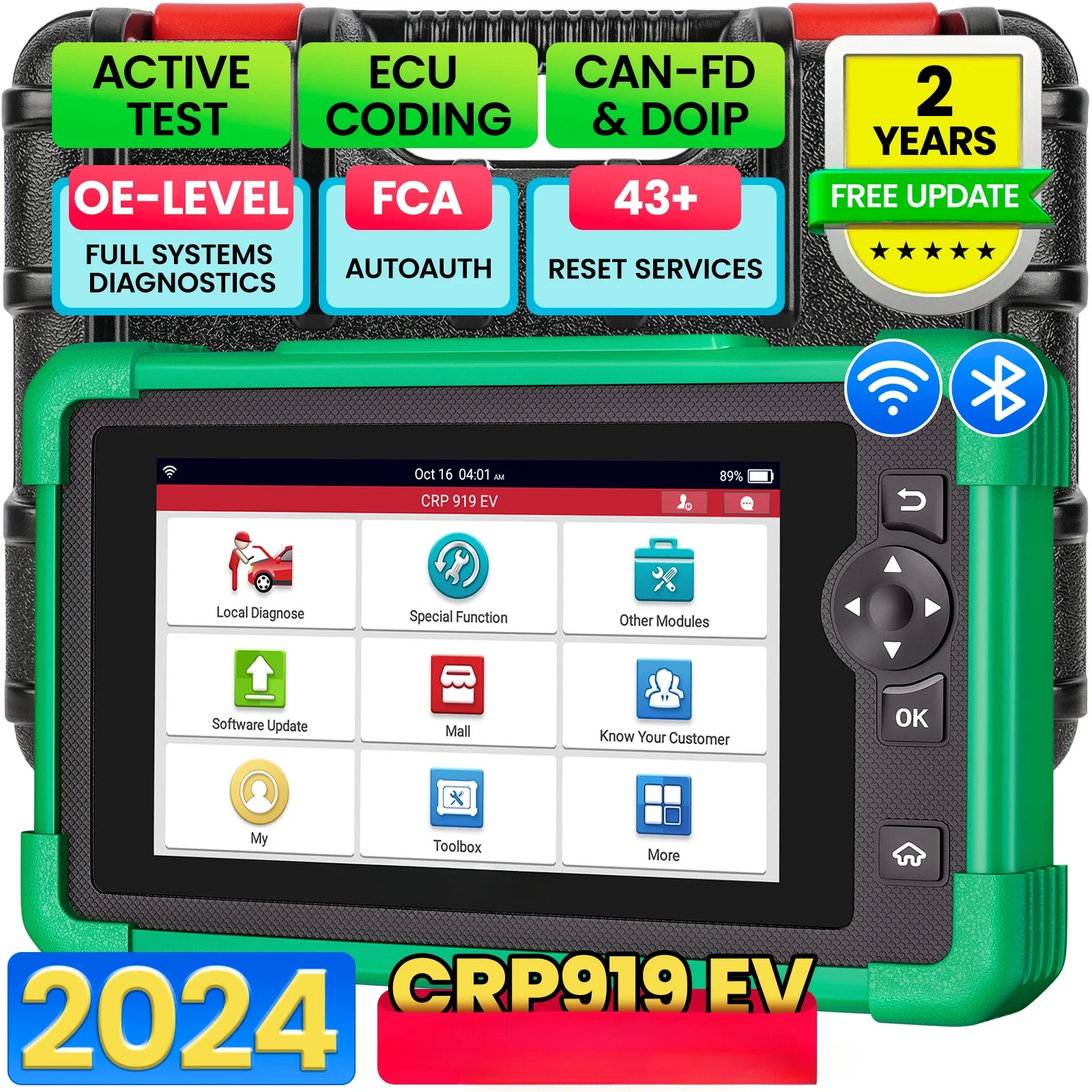 CRP919E Automotive New Energy Diagnostic Instrument Supports Doip and CAN FD Protocols Multilingual OBD