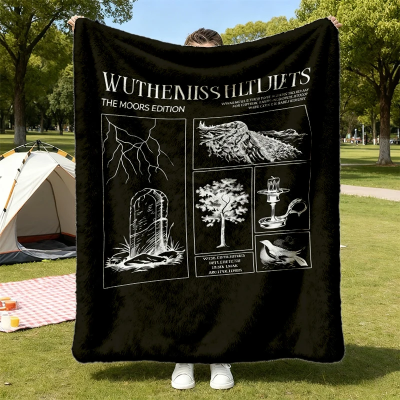 Wuthering Heights Written By Emily Bronte Signature Flannel Blanket Words on Back Cathy Heathcliff Movie Lover Valentine