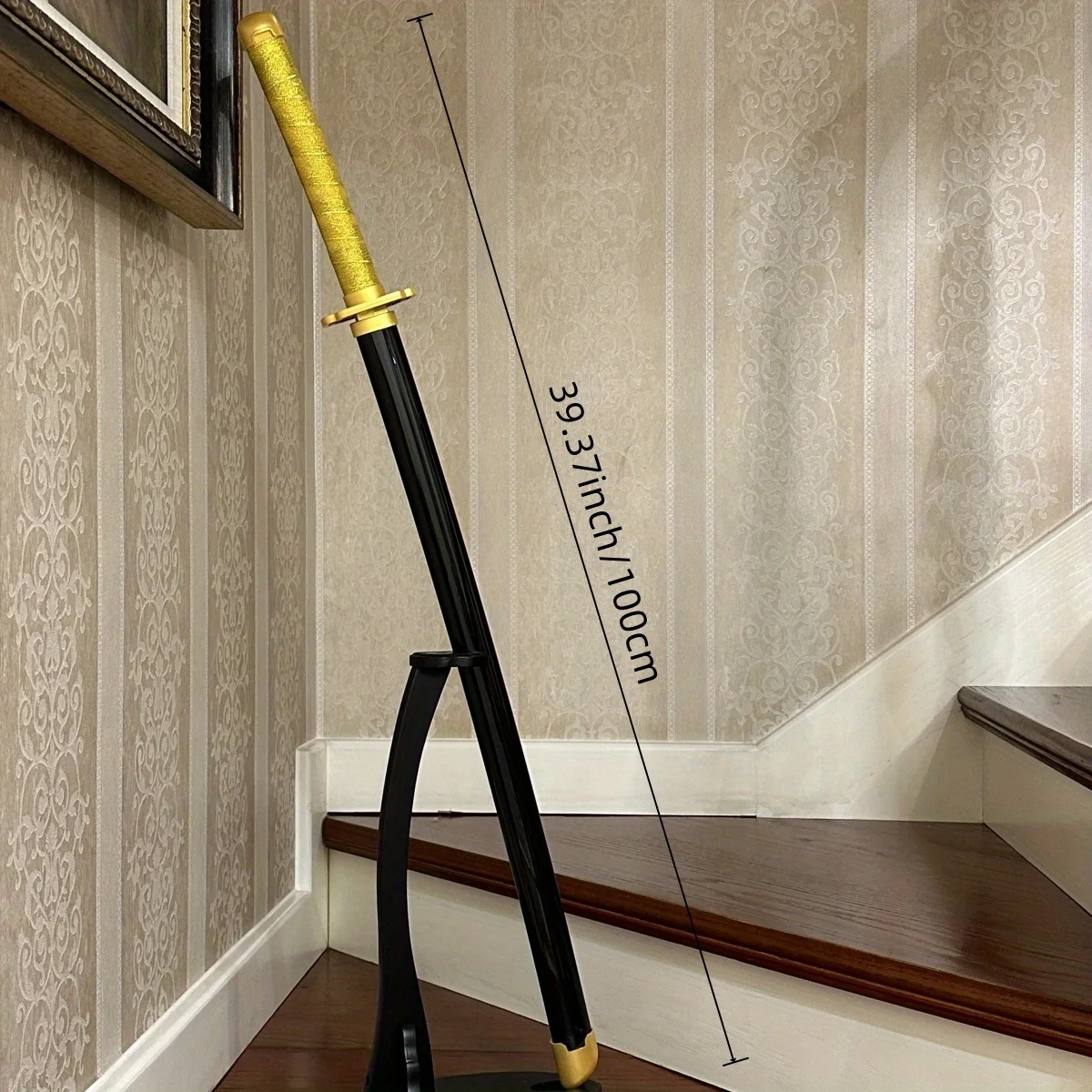 39.3inch Demon Slayer Tsugikuni Yoriichi Hout Katana Zwaard Originele Sabel Katana Sabel Ninja Mes Cosplay Accessoires Prop Speelgoed