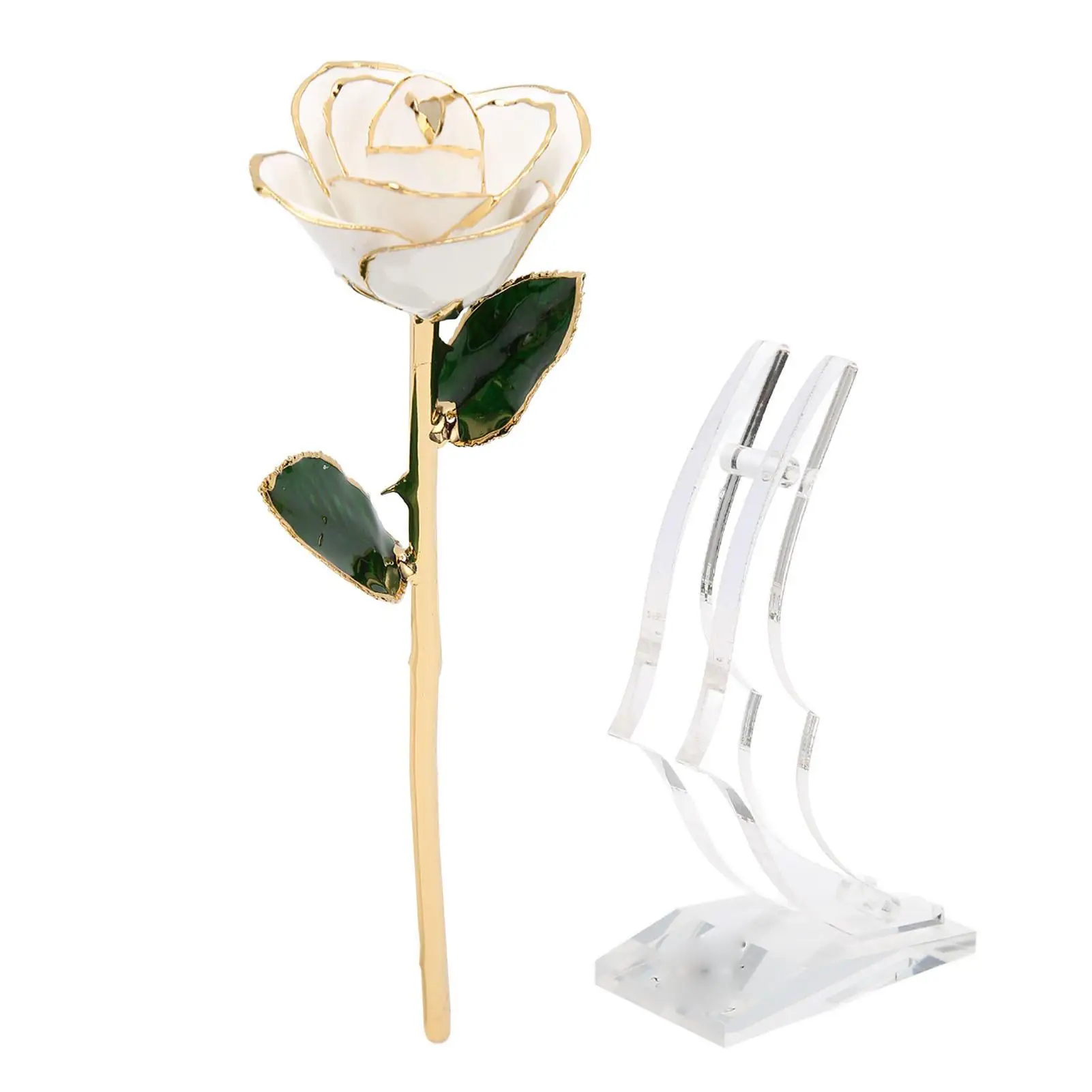 

24K Gold Plated Rose with Stand - Elegant Gold Dipped Flower for valentine 's Day & Anniversary Home Decor