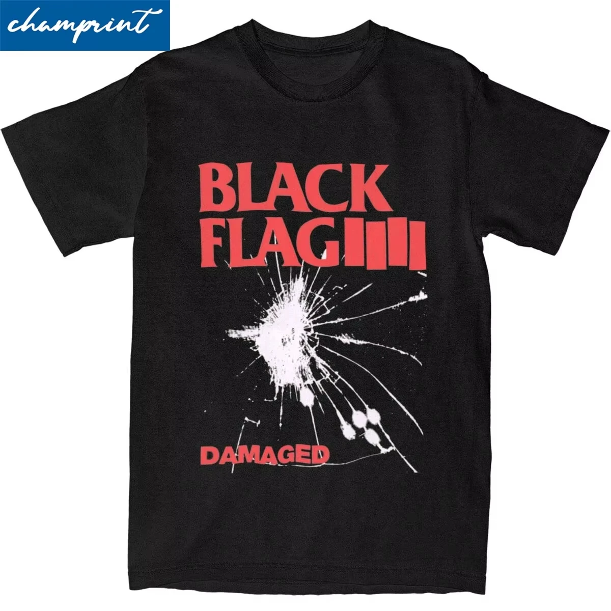 

2025 Black Flag Damaged T-Shirts Men Women Casual Pure Cotton Tee Shirt Round Neck Short Sleeve T Shirts New Arrival Clothes