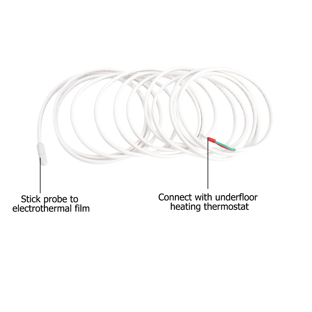 Underfloor Heating Thermostat Probe 3 Meters Underfloor Heating Thermostat Accessory Floor Temperature Sensor Probe Cable