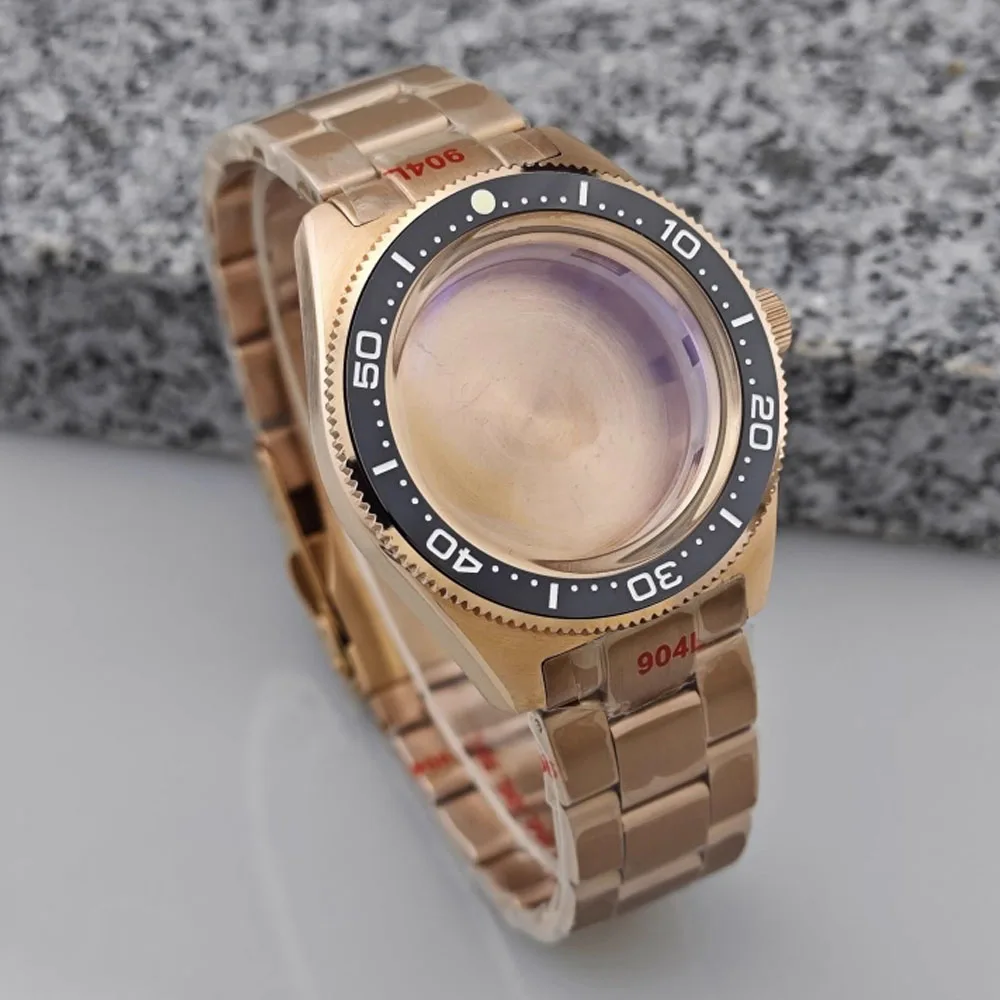 

NH35 Case 41mm, Stainless Steel Watch Case + Strap Set, for NH35/NH36/4R35A/4R36A/NH34 Movement, Rose Watch Shell With Bracelet