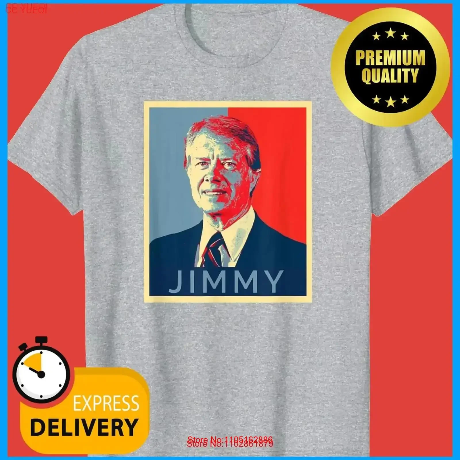 Jimmy Carter EE. UU. Antiguo presidente camiseta vintage lavada Casual cómoda moda versátil Top para uso diario gráfico