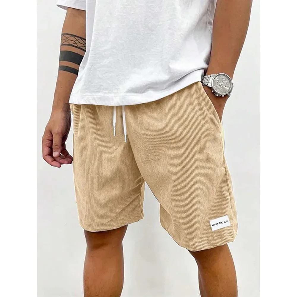 Men Corduroy Sweatpants Summer Beach Casual Shorts Men\'s Baggy Shorts Basketball Short Trousers Solid Color Sportswear Men