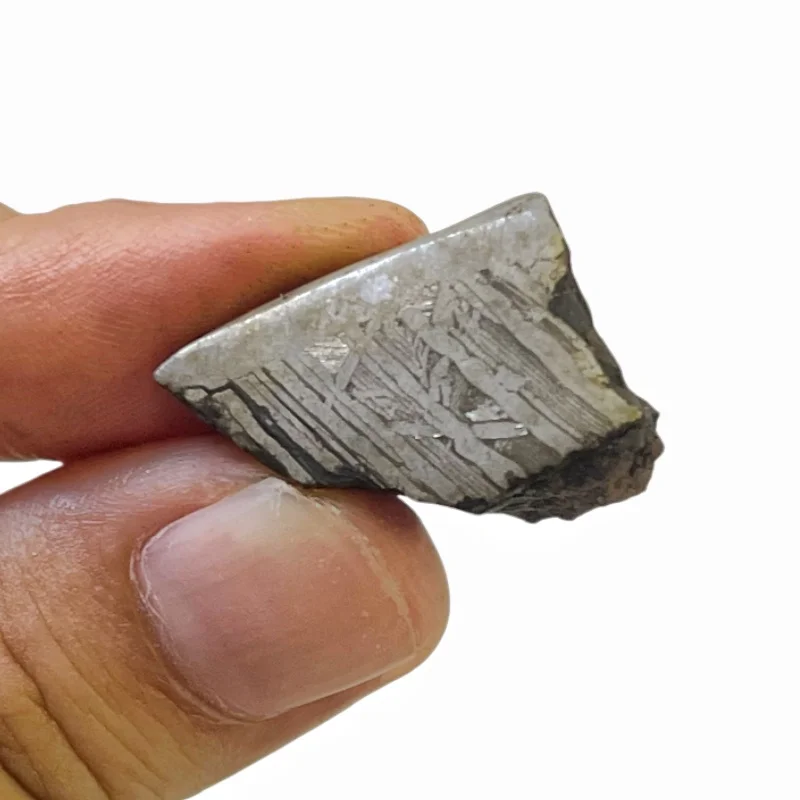 Muonionalusta Iron Meteorite Triangular Irregular Slice Specimen Clear Widmanstätten Pattern  For Collection And Craft CC253