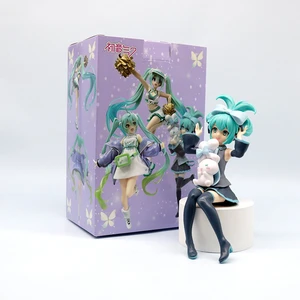 1pc 20cm/7.87 pulgadas Hatsune Miku x Cinnamoroll Anime Figura Kawaii Miku Figura de acción PVC Modelo de colección para adultos Regalos 8 Mejores ventas Figura de miku Bunny - №1