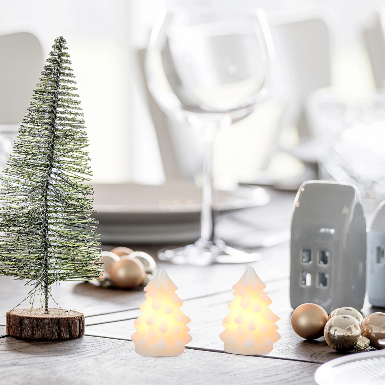 

1Pcs LED Light Xmas Tree Shape Soft Glow Tabletop Lamp for Christmas Decorations Indoor Outdoor Festive Use