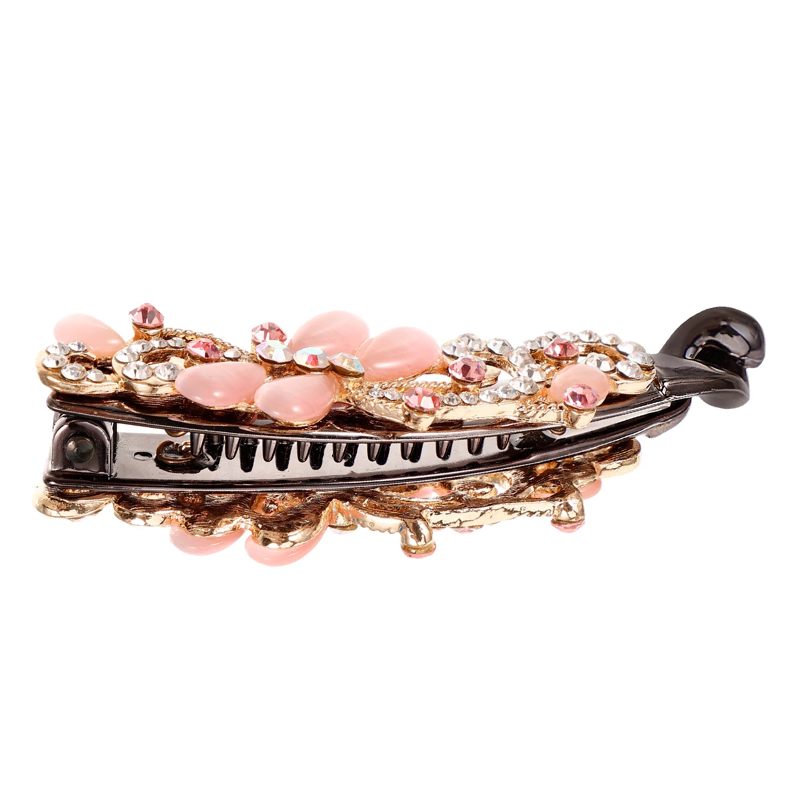 

Rhinestone Banana Rhinestone Banana Clips Pink Zinc Alloy Hair Accessories for Styling Thick Hair Ponytail Clamps
