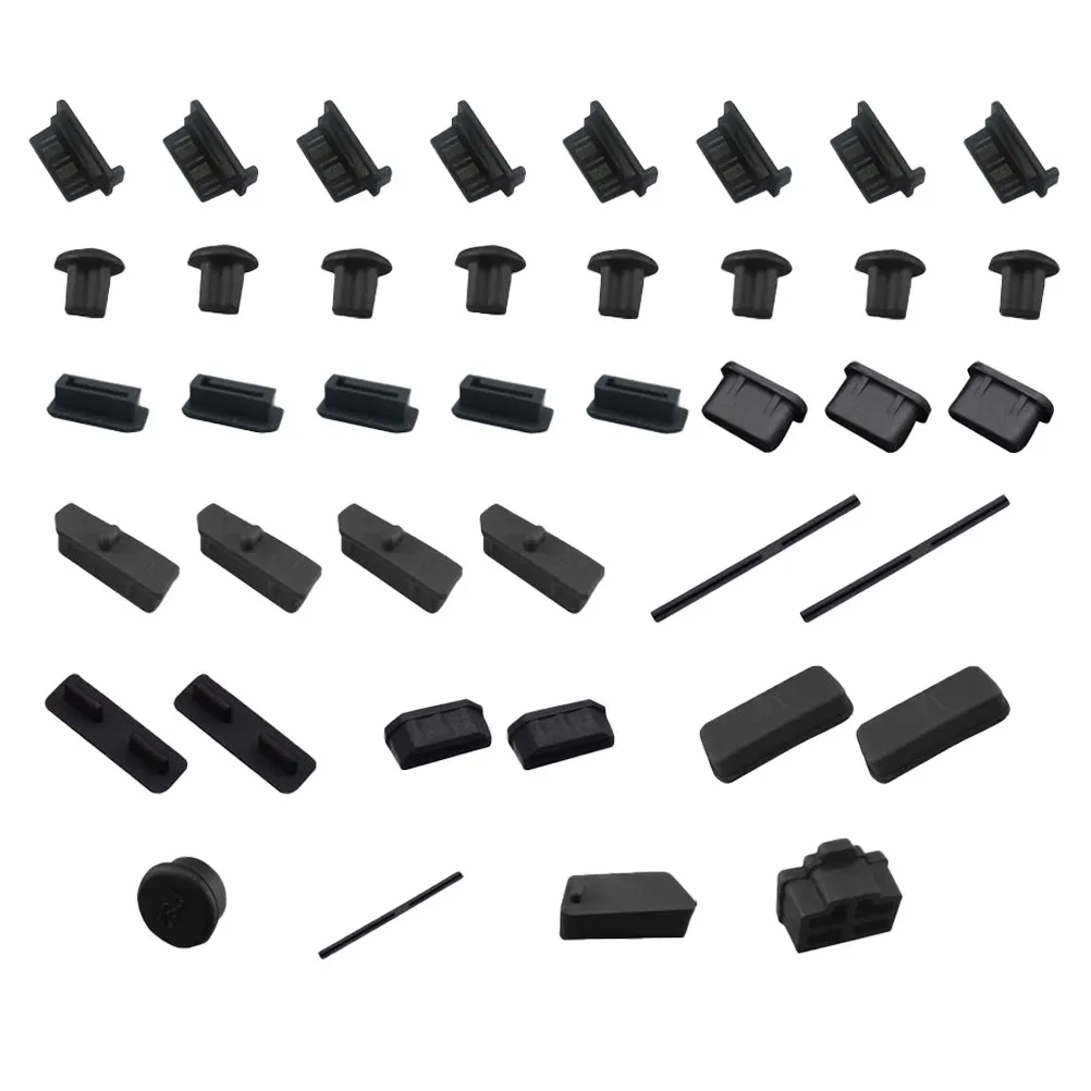 40Pcs Premium Silicone Computer Port Cover Kit for Pc Desktop DIY Motherboard USB Vga Ports Dust Oxidation Protection