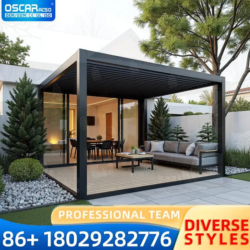 

Waterproof Gabled Aluminum Pergola Smart Pergolas Outdoor Garden Patio Bulk Supply pergola