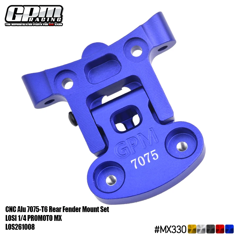 GPM 1/4 Promoto MX SM motocicleta LOS06000 LOSI aleación 7075 juego de montaje de guardabarros trasero