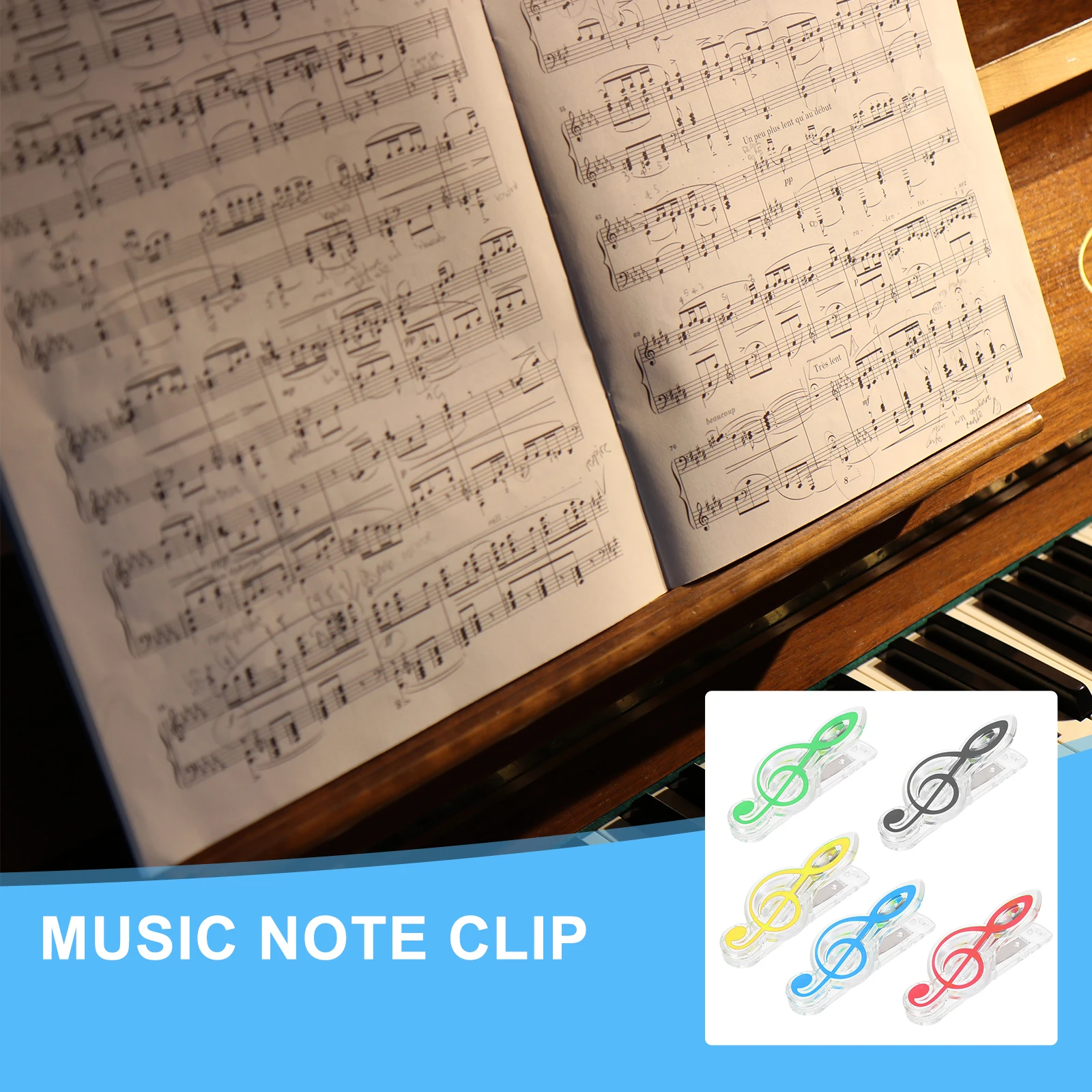 

5pcs Music Sheet Clips Waterproof Rustproof Plastic Score Holders For Windy Outdoor Use Durable Book Clamps Steel Reinforced