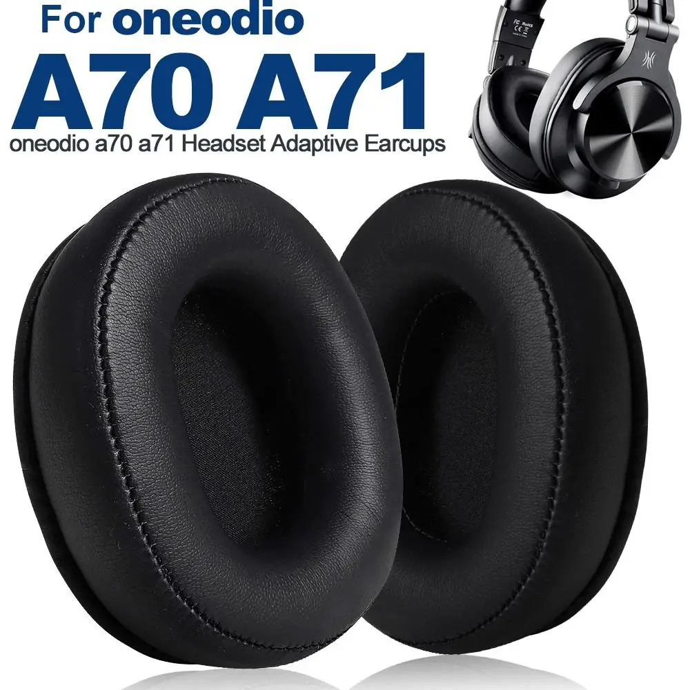 Almohadillas de tela de malla suave para auriculares, almohadillas de espuma viscoelástica, orejeras de cuero proteico para OneOdio A70 A71