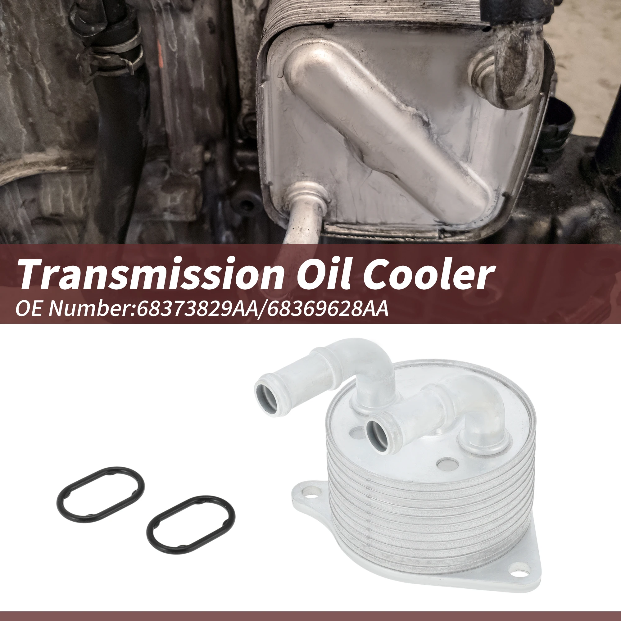 

UXCELL No.68373829AA/68369628AA Engine Oil Cooler w/Gaskets for Jeep Compass 2018-2022