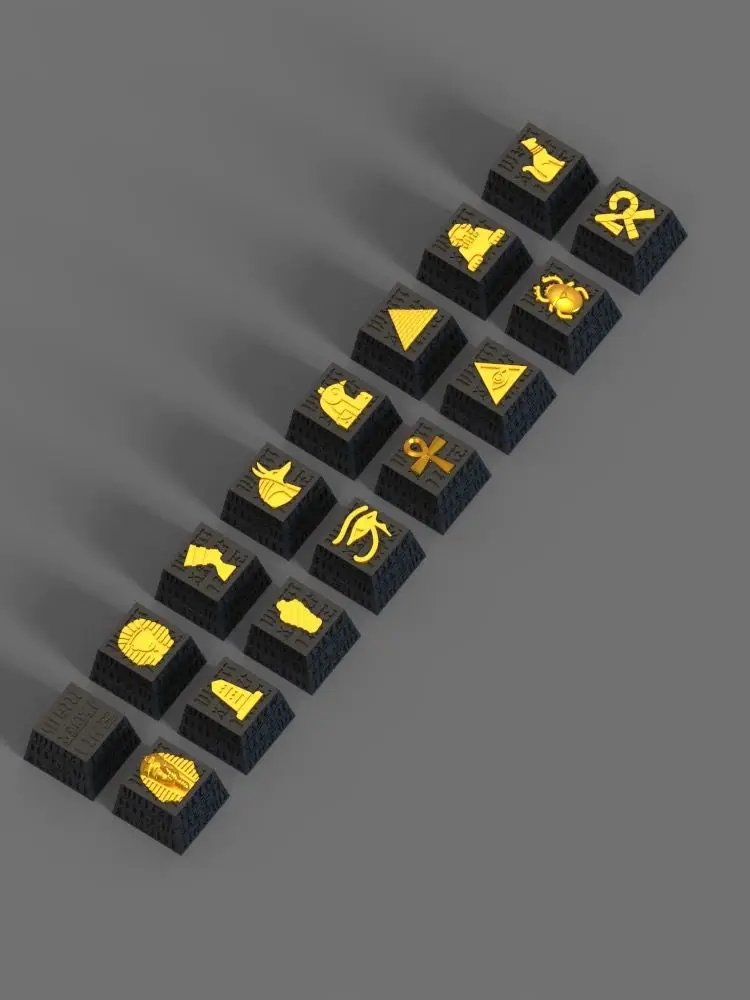 Egyptian Black Personalized Keycaps Creative Resin for MX Switches Mechanical Keyboard