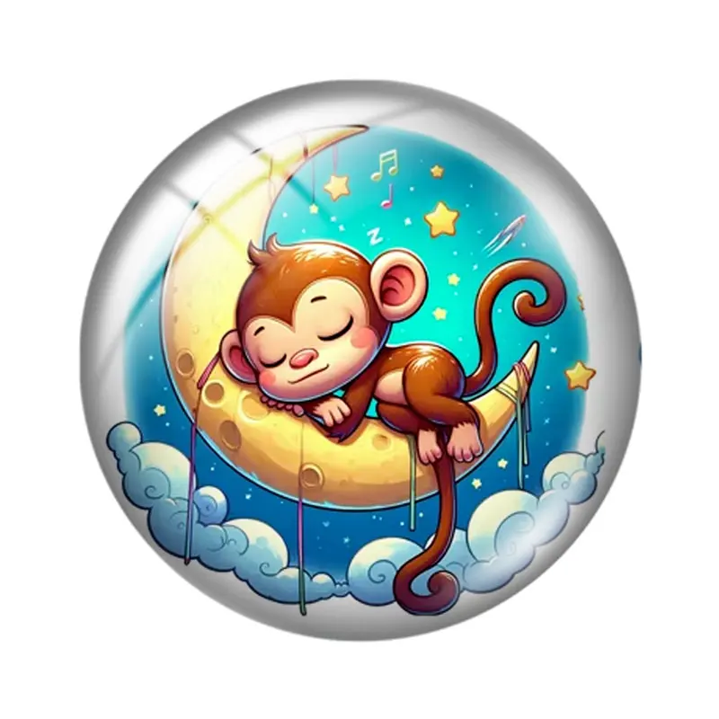 Sleeping Baby Animals 12mm14mm/16mm/18mm/20mm/25mm/30mm Round photo glass cabochon demo flat back Making findings Jewelry