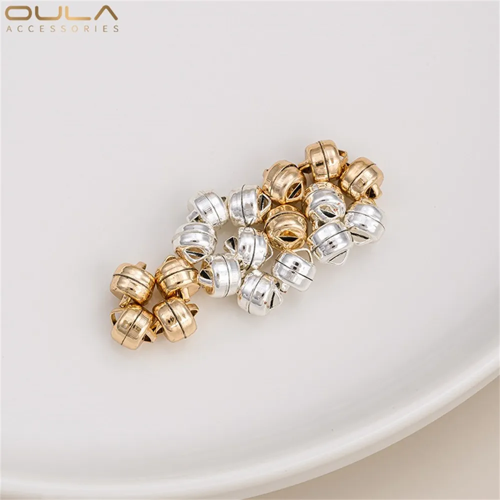 

14K Gold-plated Magnetic Clasp, Silver Hamburger-shaped Magnetic Clasp, Diy Handmade Bracelet, Necklace Accessory, and End Clasp