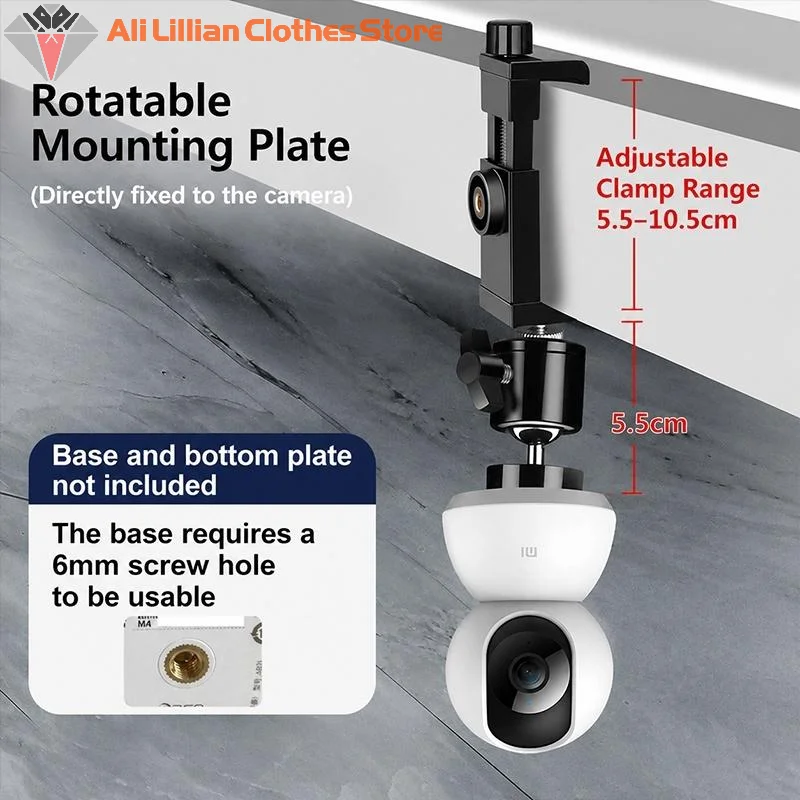 1Set 360° Rotating Webcam Clip Stand No Drill Monitor Camera Holder Desk Home Mounting Bracket