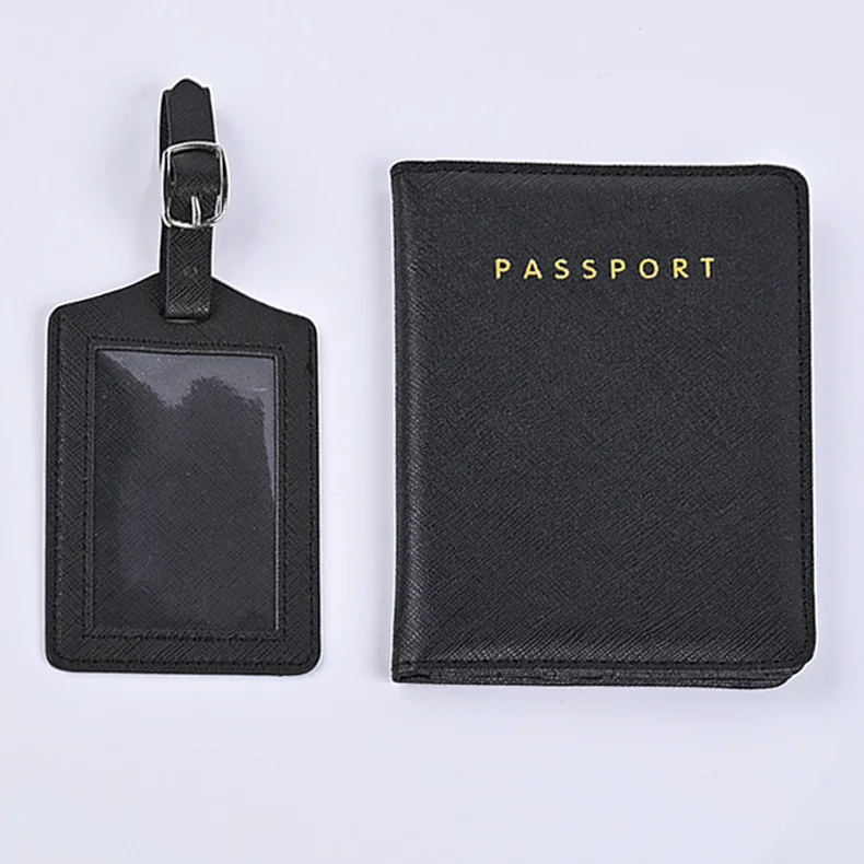 

Fashion Personalised Passport Cover and Luggage Tag Set Wholesale Customized Passport Book Cover for Couples