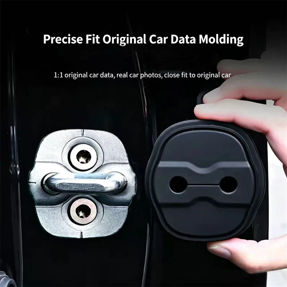 Car Decorat Protecte Door Lock Cover Decoration Accessories Silicone Mute Damping Cushion for CHANGAN CS95 CS55 PLUS 2023-2024